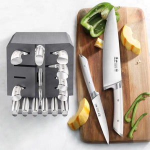 Cangshan Olympus Series 17-Piece Knife Block Set, White