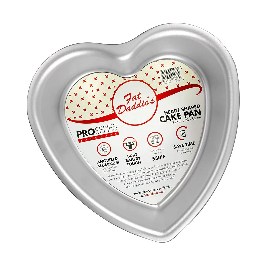 Fat Daddio's Molde de Corazón para Pastel de Aluminio Anodizado 8