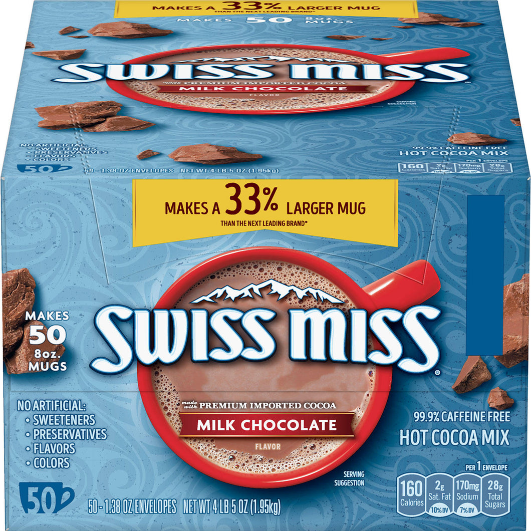 Swiss Miss Milk Chocolate Hot Cocoa Mix Packets 50 ct - Paquetto