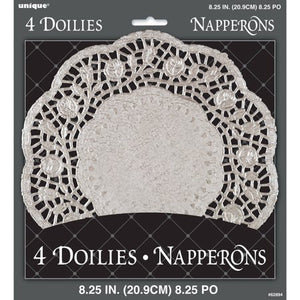 Doilies 8.25" Silver 4 ct - Paquetto