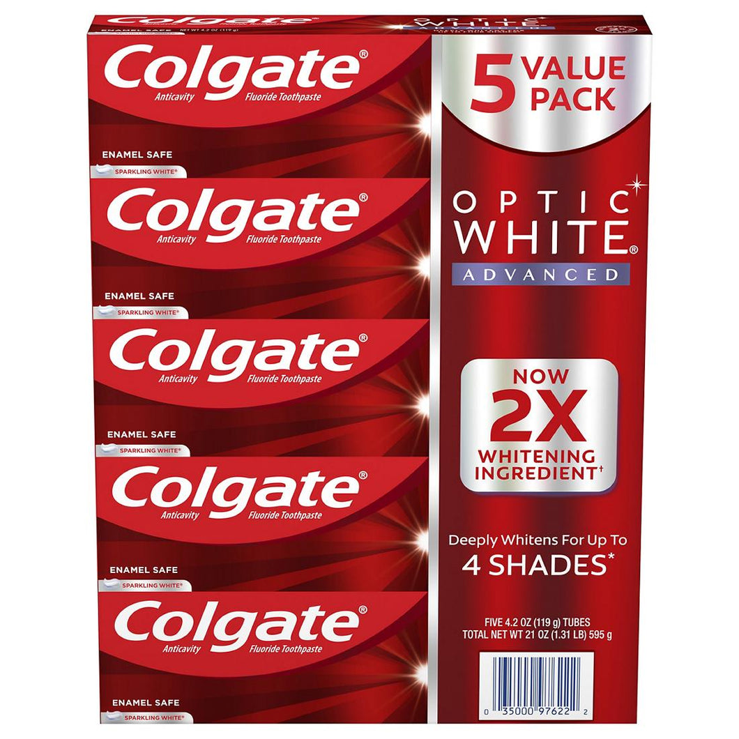 Colgate Optic White Advanced 2X Pasta Dental 5 pk