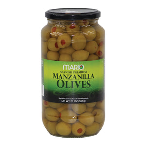 Mario Manzanilla Olives Aceitunas 21 oz
