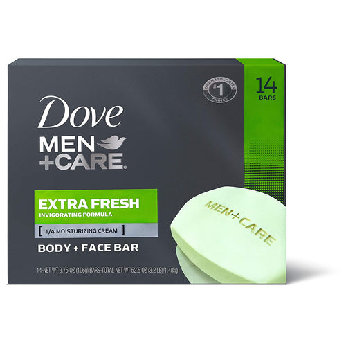 Dove Men Extra Care Body + Face Bar Jabón en Barra 14 ct - Paquetto
