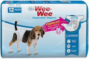 Wee-wee Pañales Desechables para Perro 12 ct