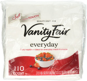 Vanity Fair Everyday Soft to the Touch Servilletas Blancas 110 ct
