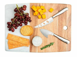 Core Kitchen Set de Tabla De Marmol y Acacia para Servir con Cuchillos