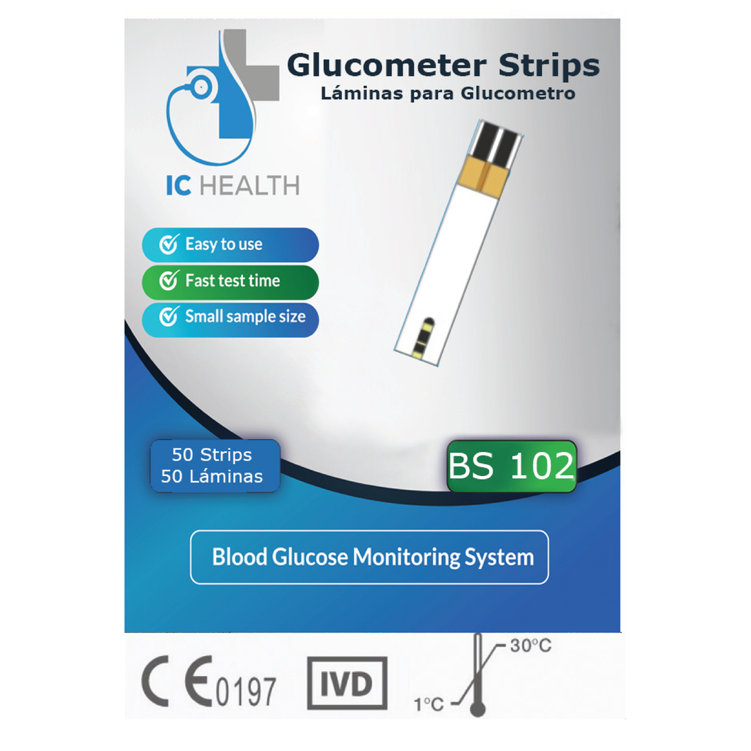 IC Health Tiras Reactivas para Glucometro BS102 - 50 ct