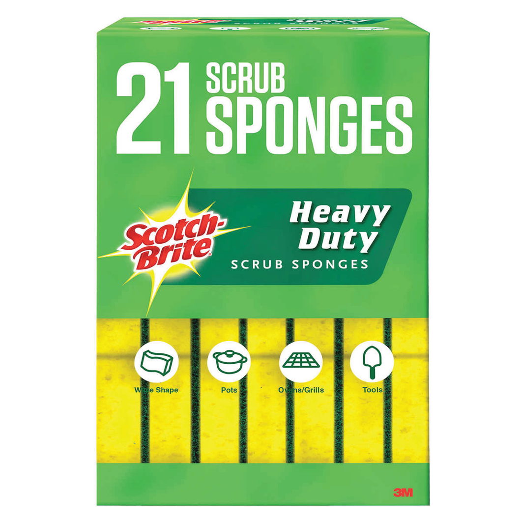 Scotch-Brite Heavy Duty Scrub Sponges Esponjas para Lavar Platos 21 pk