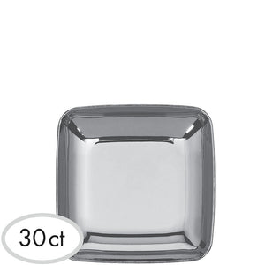 Mini Plastic Plates Silver 30 ct