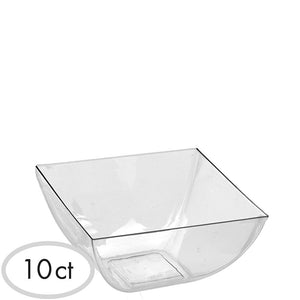 Mini Square Bowls Clear 8 oz 10 ct